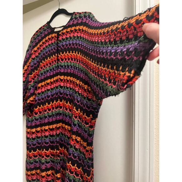 Oscar De La Renta Vintage Ribbon Rainbow Cardigan Sz M - Picture 2 of 6